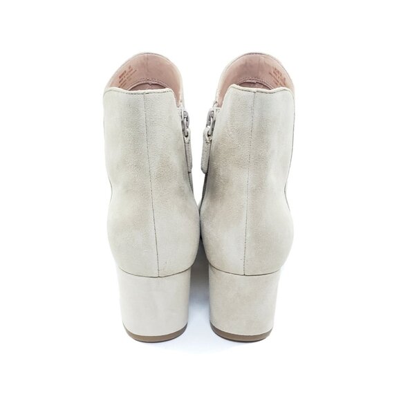 Cole Haan Block Heel Ankle Boot Booties Beige Suede Side Zip Womens Size US 9B - Picture 6 of 12
